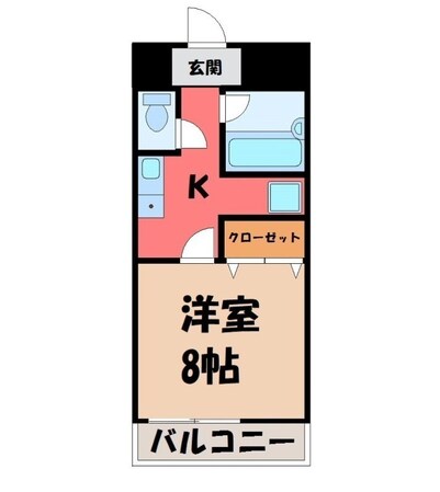 東武宇都宮駅 徒歩10分 9階の物件間取画像